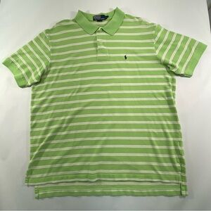 Ralph Lauren Light Green Striped Men’s Polo Shirt Size 2XL